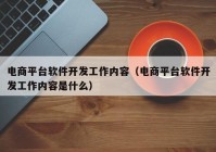 电商平台软件开发工作内容（电商平台软件开发工作内容是什么）